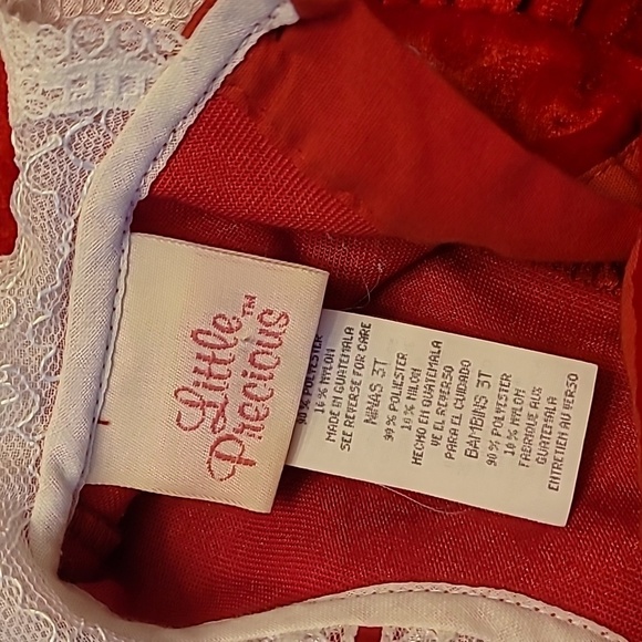 Vintage Red Velvet Dress with Lace Collar LOT G - Picture 5 of 8